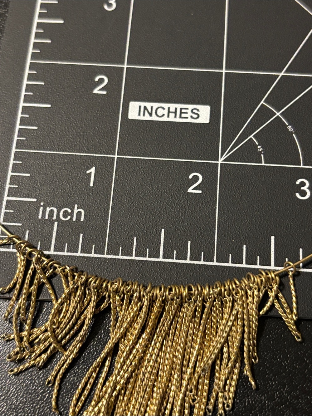 Gold Fringe Collar Necklace - Flapper, Egyptian Style - Picture 7 of 11